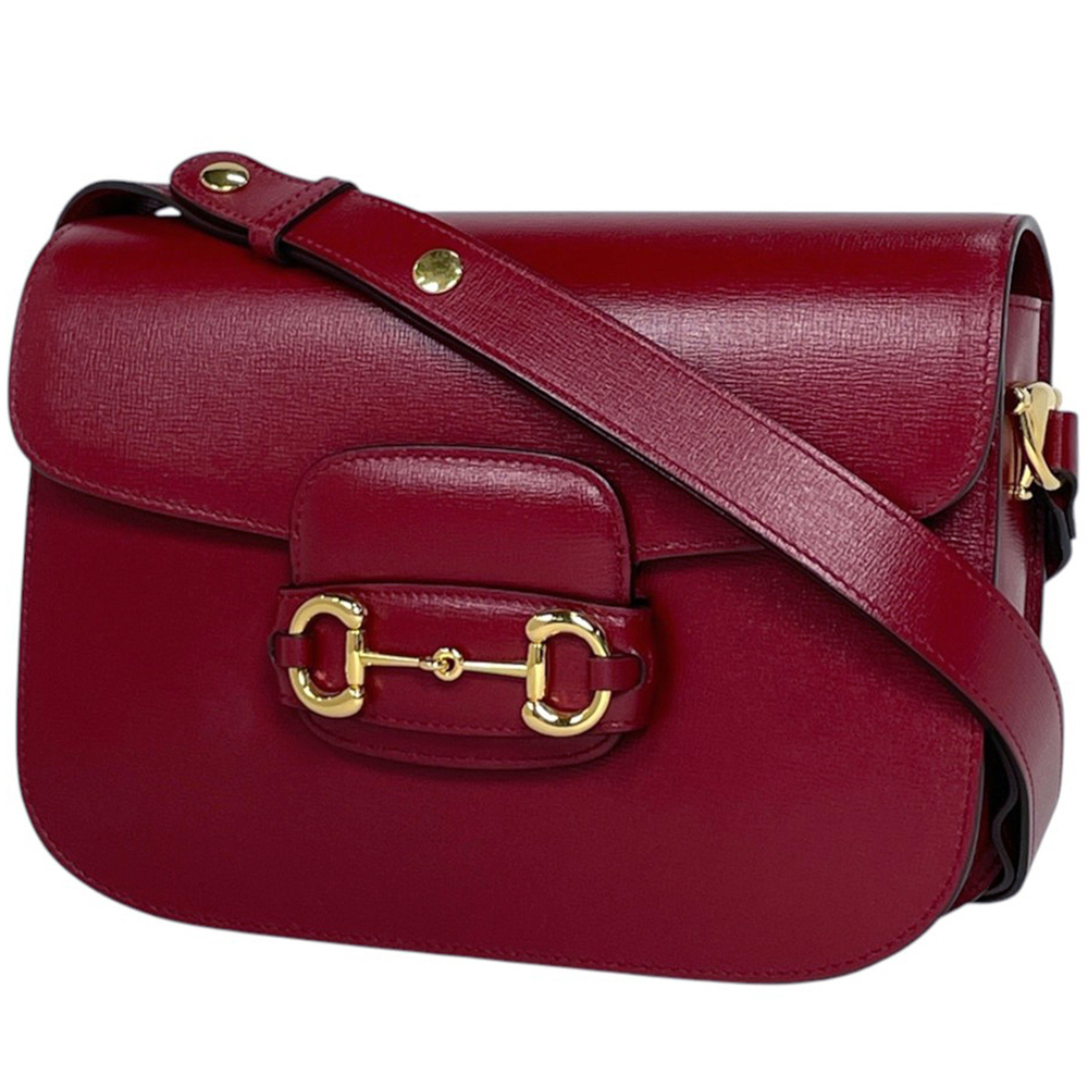 Gucci Horsebit 1955 Medium Shoulder Bag, Leather, Red, 602204, Women's